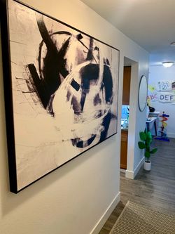Large Black and White Abstract Canvas Wall Art