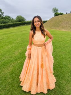 Gold peach lengha choli sari size 32-34 women’s