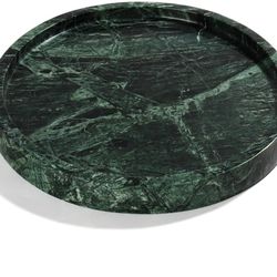 100% Natural Round Marble Tray for Bathroom, Genuine Marble Stone Vanity Tray, Luxury Storage Trays for Kitchen, Vanity, Home Decor, Dresser, Non-Resi