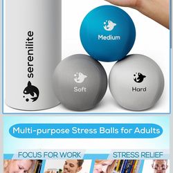 Serenilite Hand Therapy Exercise Stress Ball Bundle