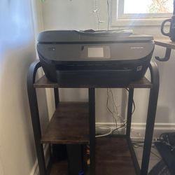 HP Envy Photo 7855 Printer + Stand with Shelves and wheels