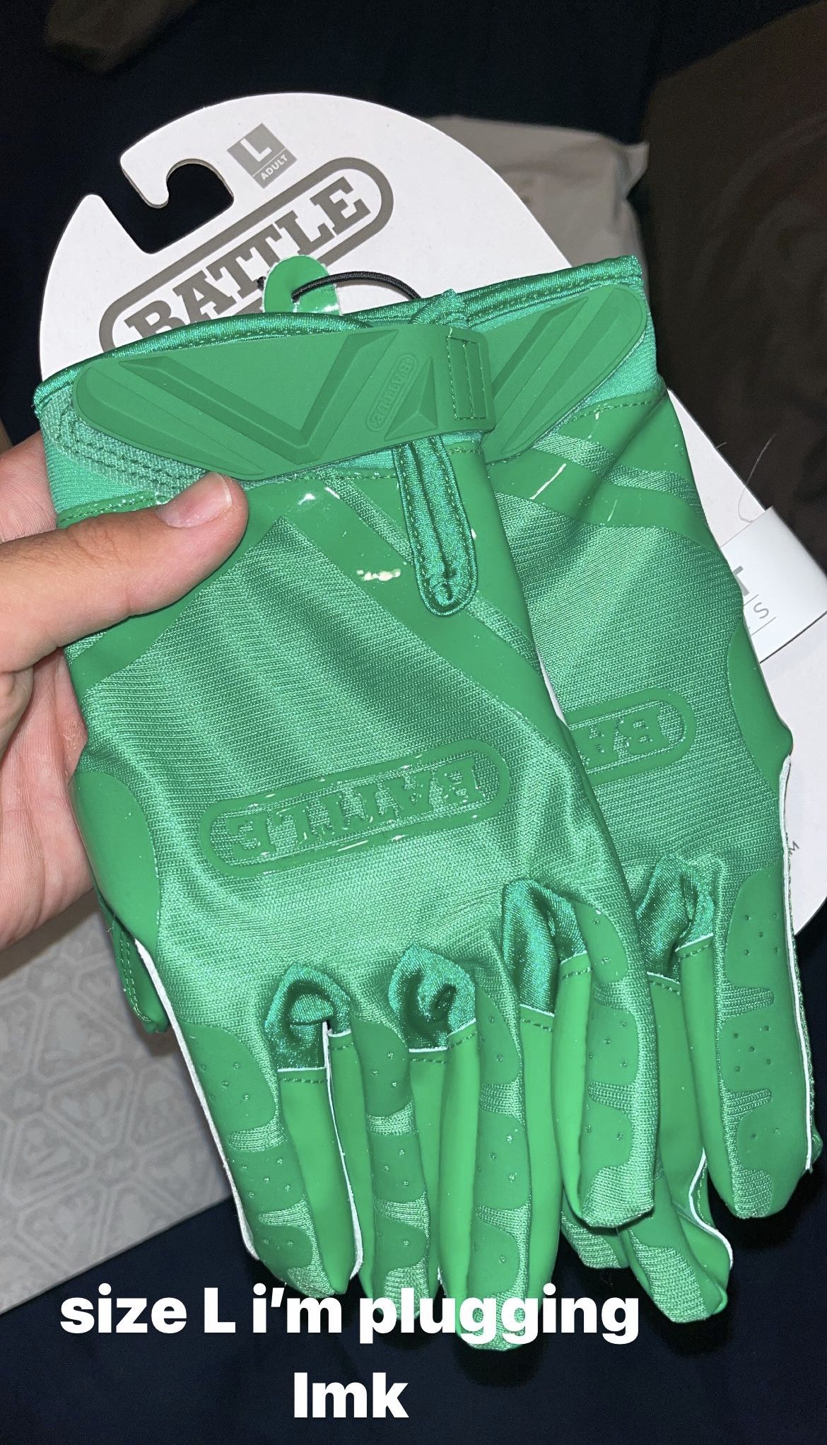 Battle Football Gloves Green for Sale in Elk Grove CA OfferUp
