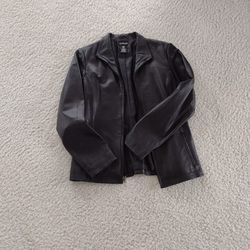 Women's Small Black Leather Jacket