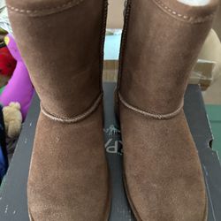 Bearpaw Fur Lined Preowned Mid Calf Hickory  Emma style  Brown Size 7