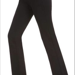 Women’s Bootcut Pull-On Dress Pants Office Business Casual Yoga Work Pants with Key Pocket Straight Leg (Black, X Small)