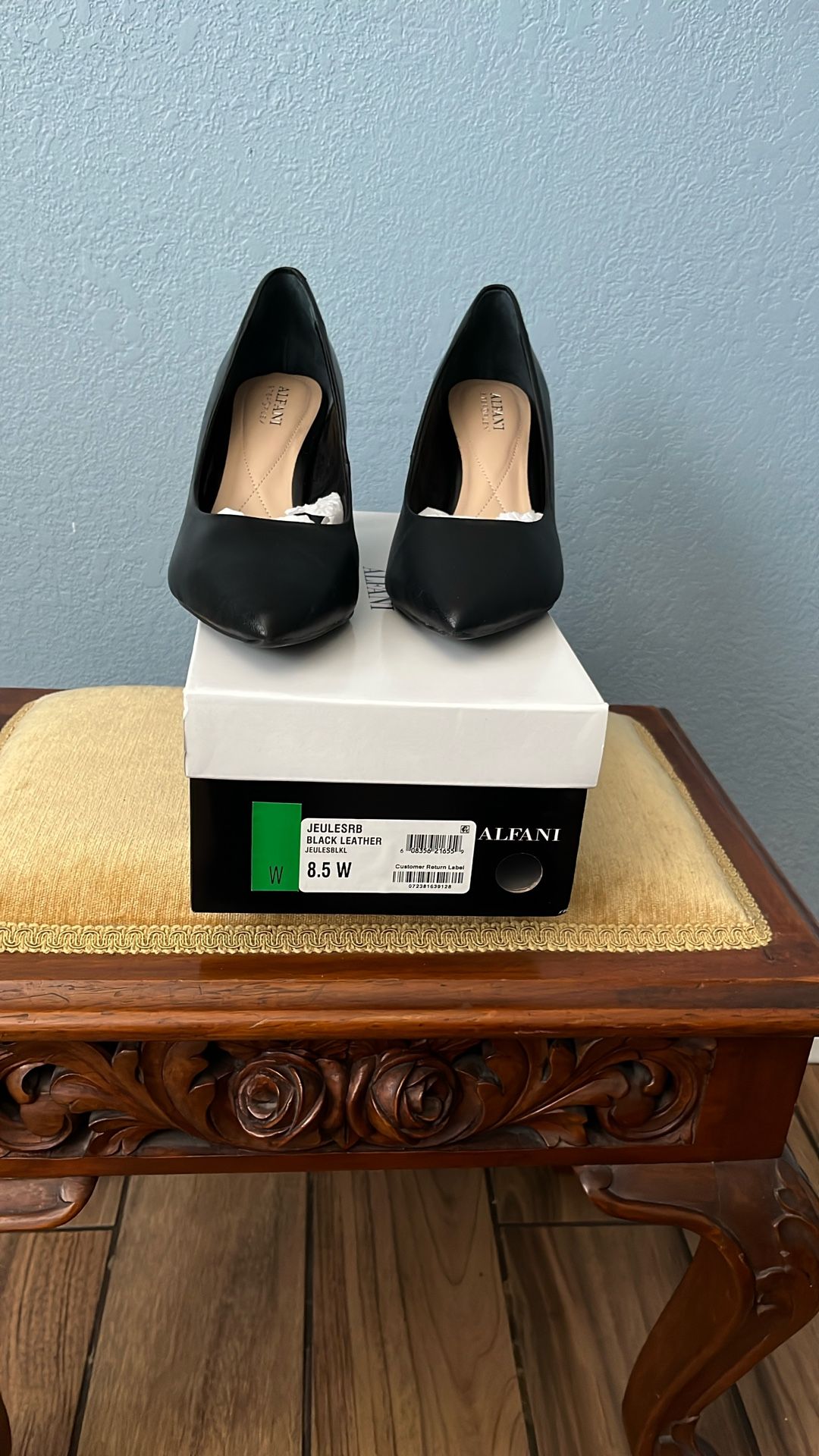 Black Leather High Heels