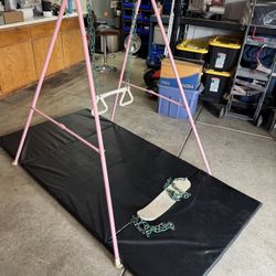 Kids Folding Swing Set, A Frame with mat