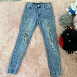 Blue Ripped Skinny Jeans