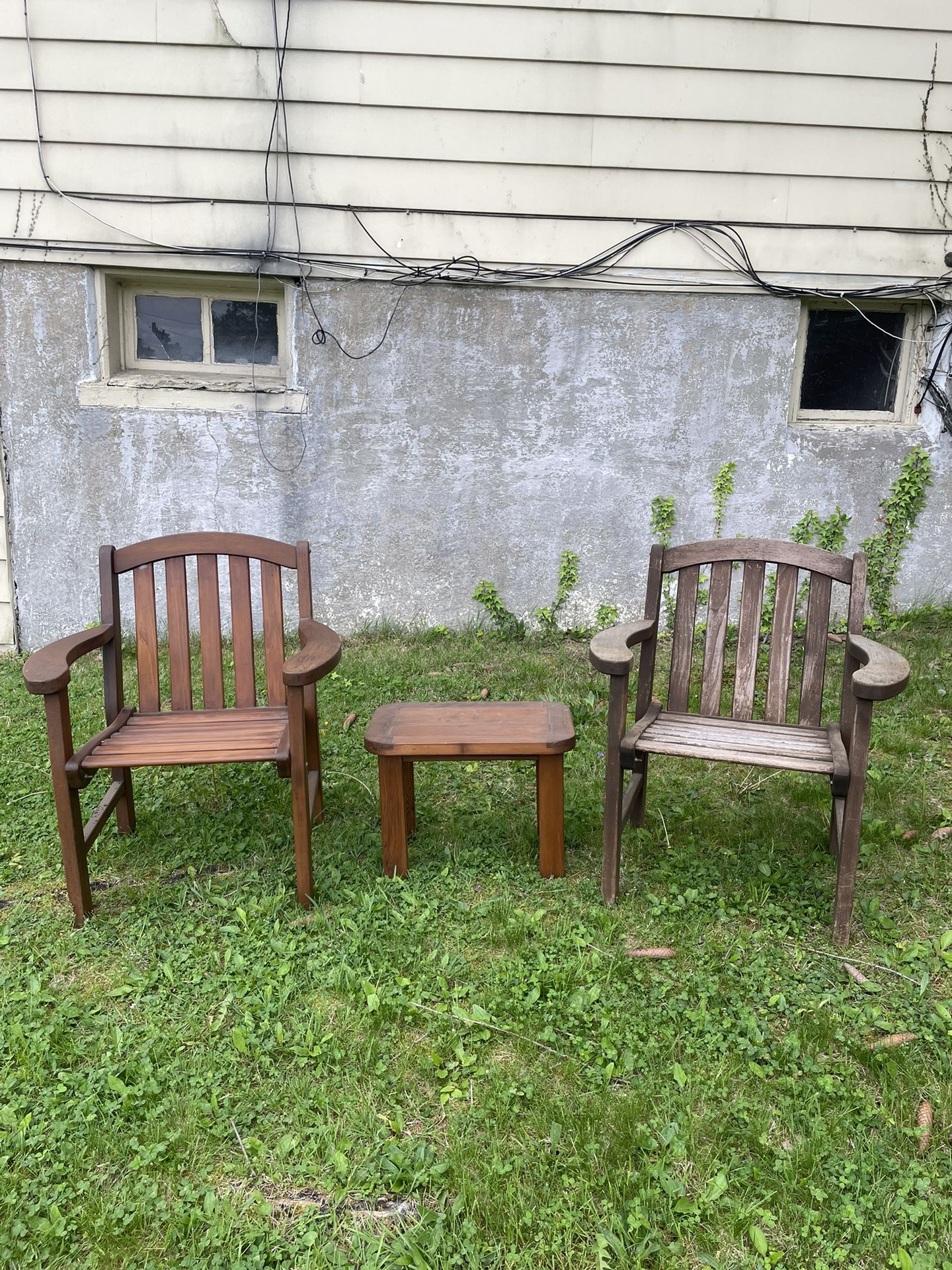 Cedar Porch Chairs and Table