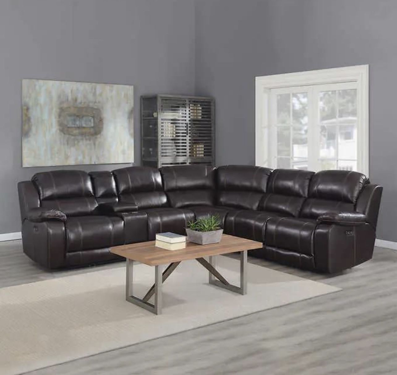 **FLASH SALE**LEATHER POWER RECLINING SECTIONAL BY PULASKI FURNITURE DEMO MODEL FROM COSTCO!!!
