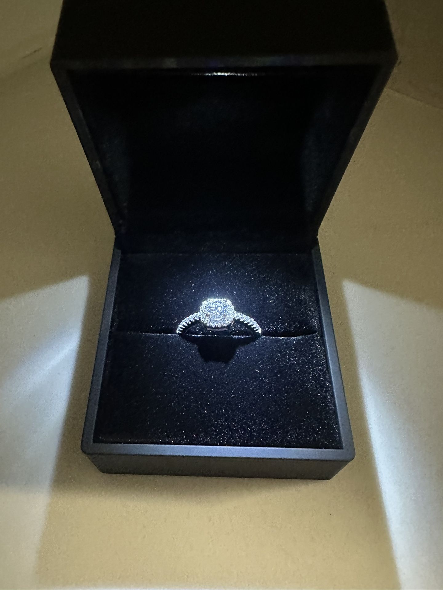 Moissanite Square Halo Ring