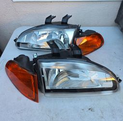 92-95 Honda Civic Headlights Luces Micas Calaveras Faros Faroles Focos Headlamps