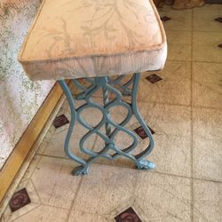 Bench With Ornate Metal Bottom
