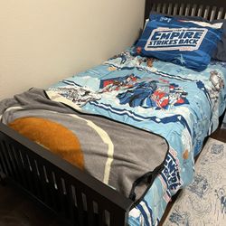 Black Wooden Twin Bed