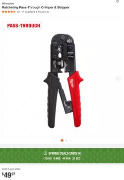Milwaukee Ratcheting Pass-Through Crimper & Stripper