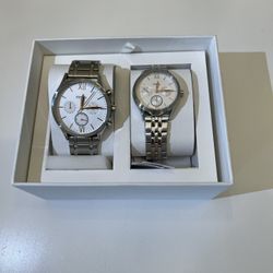 Fossil BQ2468Set His and Her Fenmore Midsize Multifunction Stainless Steel Watch Gift Set