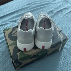 Patent leather and technical fabric Prada America's Cup sneakers
