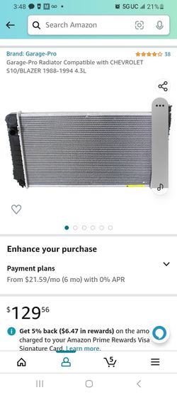 Radiator For 1988 To 1994 Gm S10 4.3L