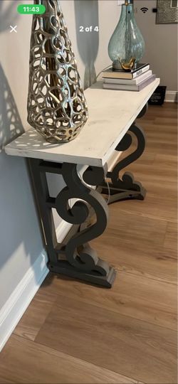 Grey and White Accent Table