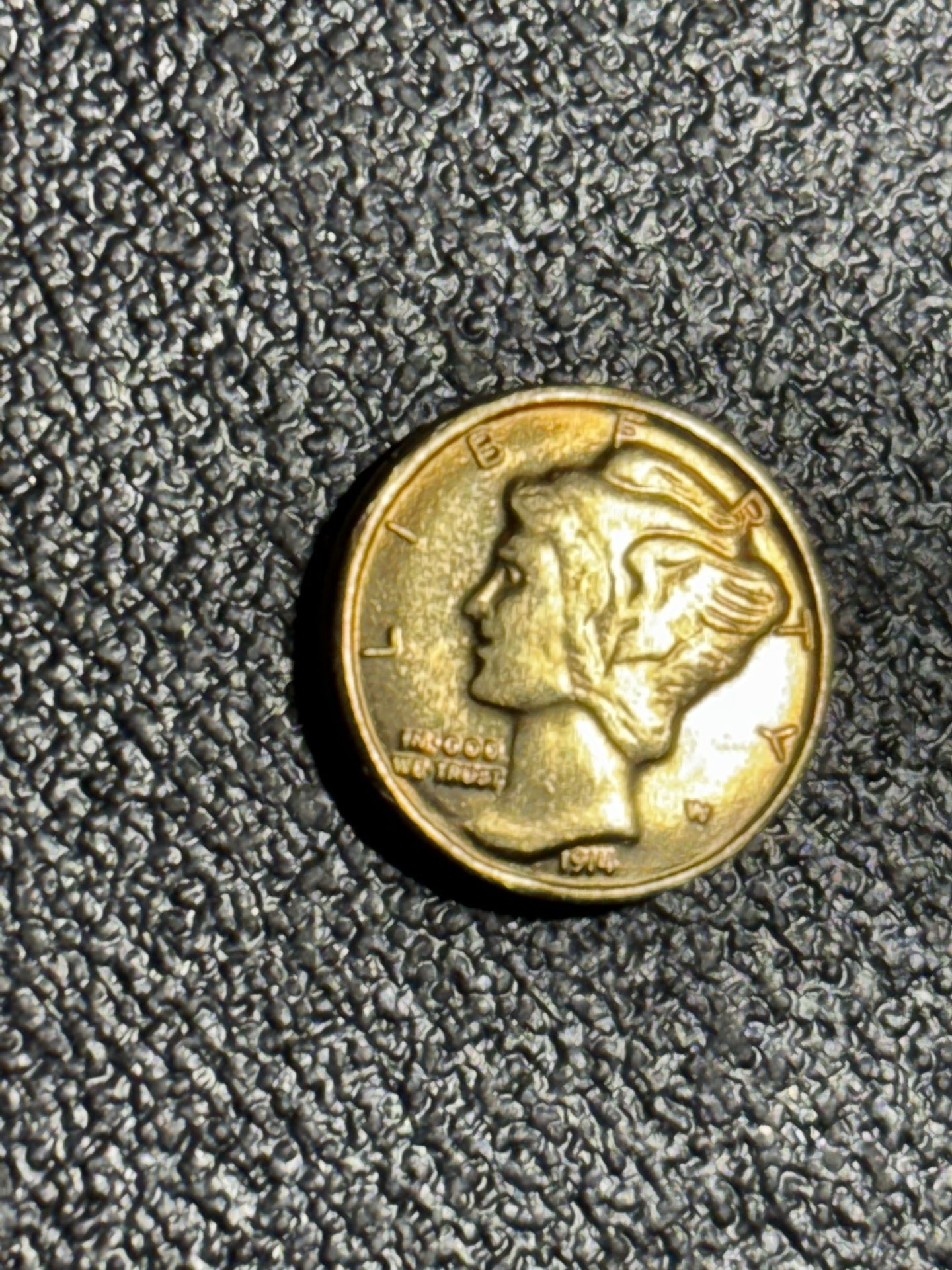 GOLD Tribute Of The 1914 Mercury Dime Half Gram Gold Coin for Sale in ...