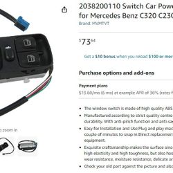 Master Window Switch For Mercedes $30