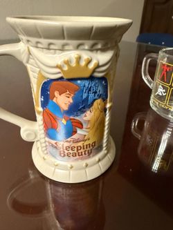 Vtg Disney Sleeping Beauty 3D Castle Mug Princess Aurora Prince Phillip Tower