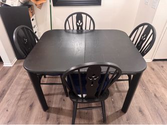 Black Dining Table & 4 Chairs