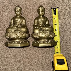 bronze buddha bookends pair