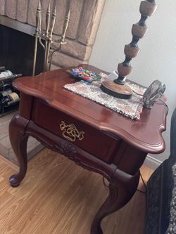 Mahogany sofa side table