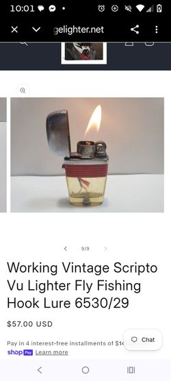 Vintage Scripto VU fly fishing lure Lighter