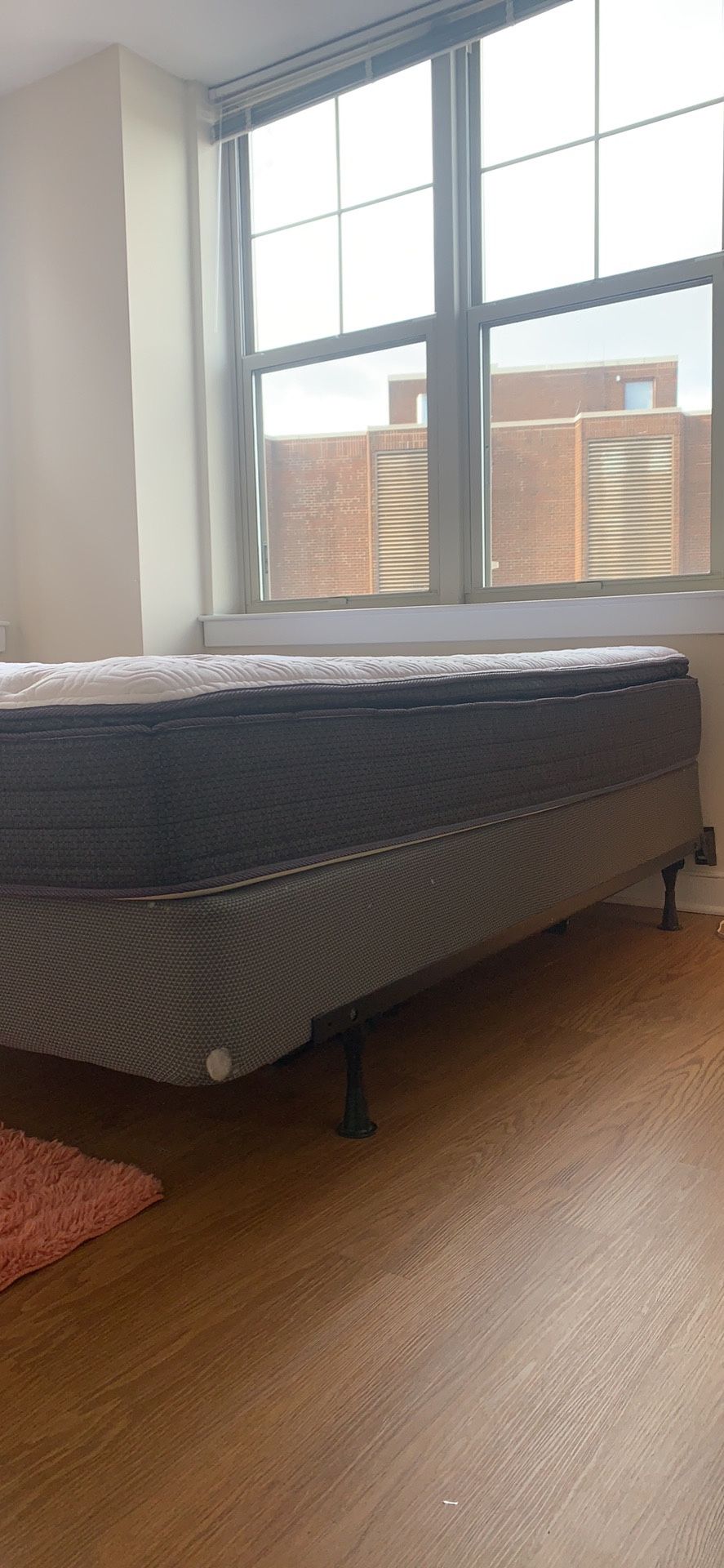 Like new Queen Sleepy’s 11” Hush Pillowtop Mattress, box and frame
