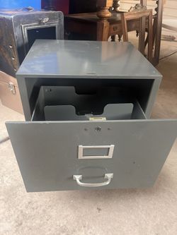 Metal File Drawer, Side Table - 18”x16”x18” H 