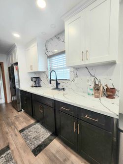 Kitchen cabinets solid wood and countertops