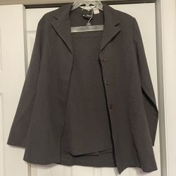 Time Zone NYC Gray Skirt & Jacket Set - Size 10