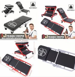 Heavy-Duty 3-in-1 Foldable Mechanics Creeper & Seat – Perfect for Garage & Workshop!