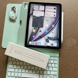 Apple iPad Air 11” M2 chip 128GB (2024 model / Gray) with keyboard and Pencil (100% battery)