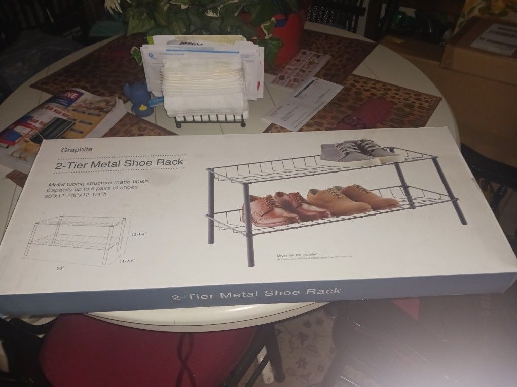 Brand New In Box 2 Tier Shoe Rack 9 Firm