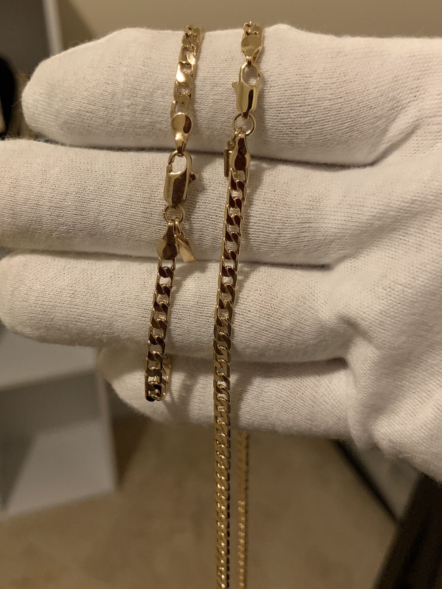 Small flat curb womens set (18k gold layered)