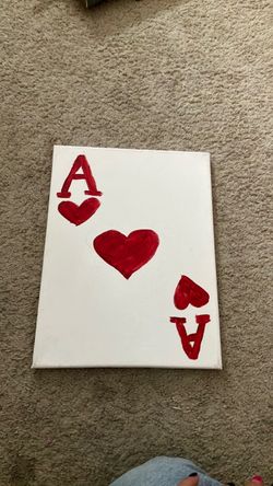 Ace of Hearts Hand-Painted Canvas