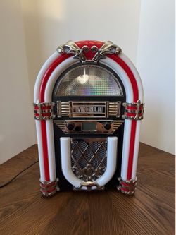 Victrola VJB-125 Desktop Bluetooth Jukebox CD Player FM Radio LED Lights Retro