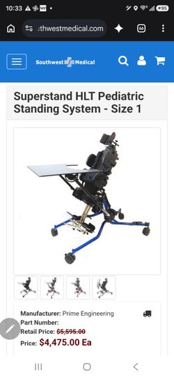 Pediatric standing system (standard for kids)