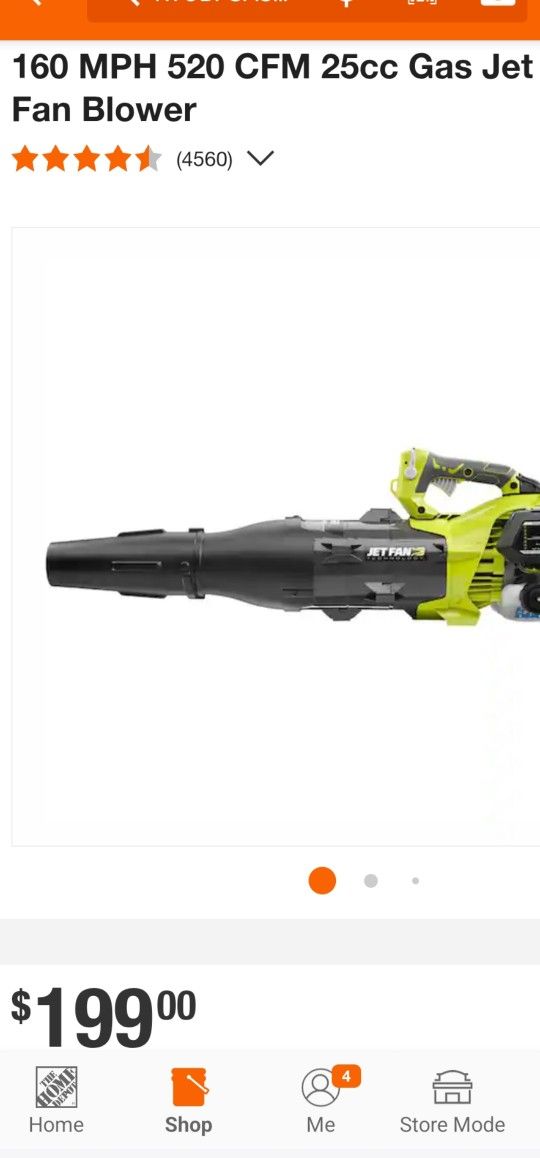 RYOBI 2-Cycle Gas Engir
Jet Fan Blower