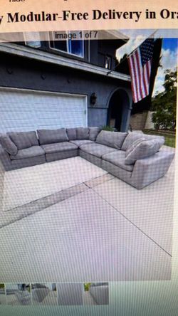Cloud couch, grey modular free delivery in Orange County