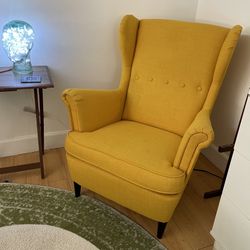 Yellow Wingback Armchair – Stylish & Comfortable