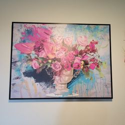 Canvas Framed Textured Abstract Art 31"x 41"