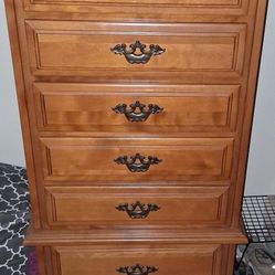 Vintage maple high boy 7 drawer dresser