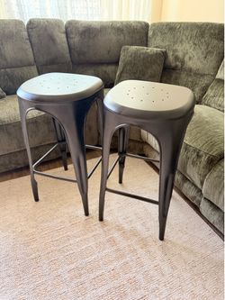 Restoration hardware metal Remy backless Barstool