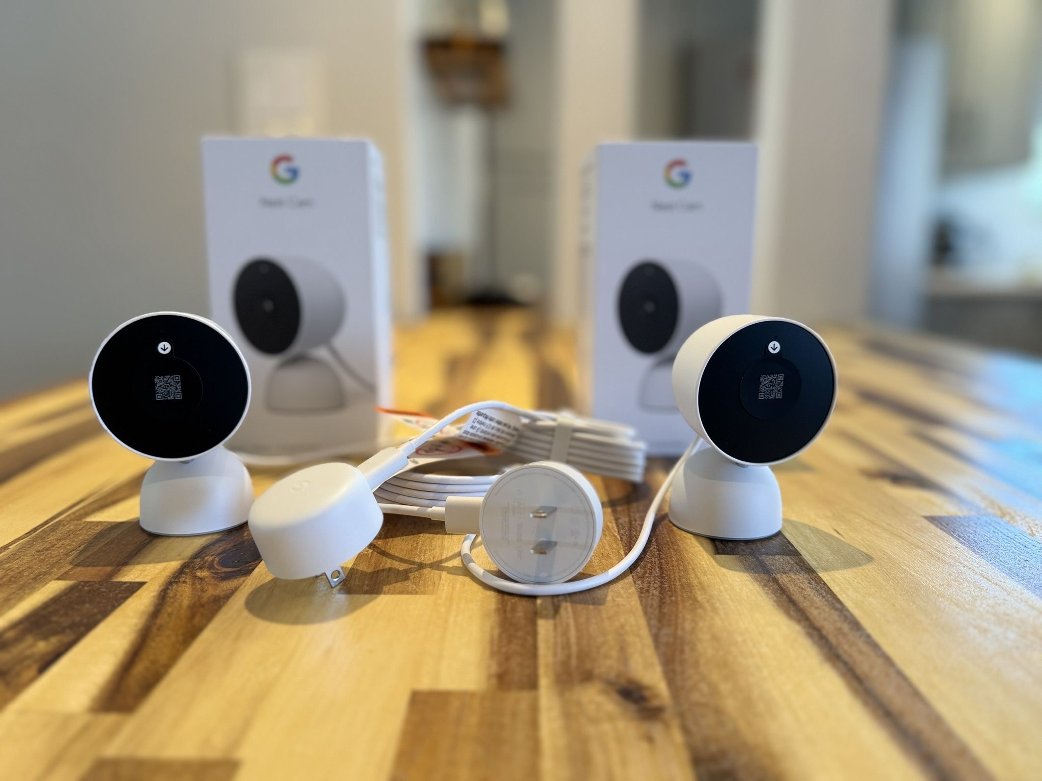Google - Nest Cam Indoor Wired Security Camera - Snow