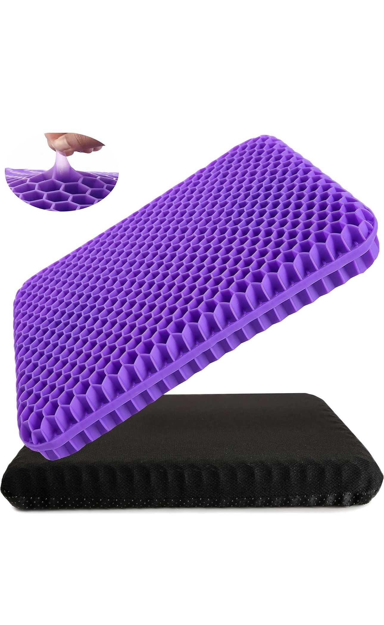 Gel Seat Cushion for Long Sitting, Car Seat Cushion, Back, Hip, Sciatica, Tailbone Pain Relief Cushion, Use for The Car, Office, Wheelchair, Stadium B