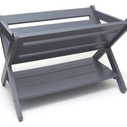 Kids' Book Caddy with Shelf, Gray 25" x 16 3/4" x 16 3/4"(GH18)